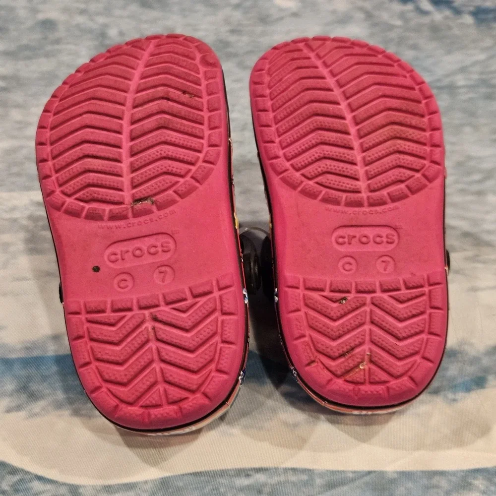 Crocs Trolls‎ Toddler Size 7 Pink Clogs Slip On Kids Shoes